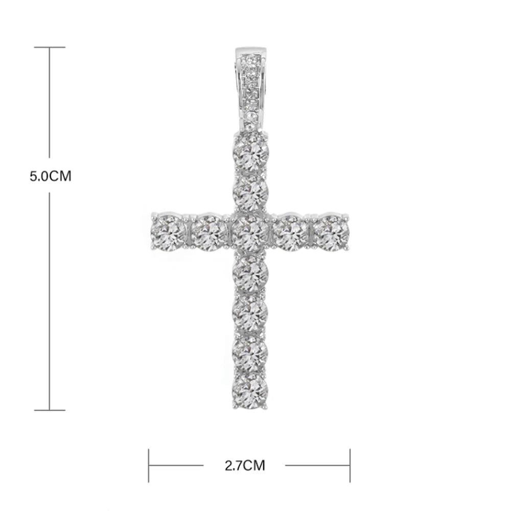 LoffsLuxury™ ICY Silver Cross Pendant Chain