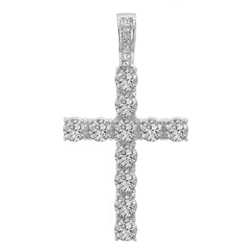 LoffsLuxury™ ICY Silver Cross Pendant Chain